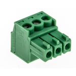Phoenix Contact 3.5mm Pitch 3 Way Pluggable Terminal Block, Plug, Cable Mount, Screw Termination