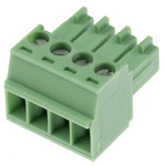 Phoenix Contact 3.5mm Pitch 4 Way Pluggable Terminal Block, Plug, Cable Mount, Screw Termination