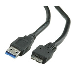 Roline Male USB A to Male Micro USB B USB Cable, 150mm, USB 3.0