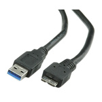 Roline Male USB A to Male Micro USB B USB Cable, 3m, USB 3.0