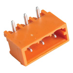 Wago 5.08mm Pitch 3 Way Right Angle Pluggable Terminal Block, Header, Through Hole, Solder Termination