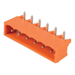 Wago 5.08mm Pitch 6 Way Right Angle Pluggable Terminal Block, Header, Through Hole, Solder Termination