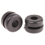 HellermannTyton Black PVC 9mm Round Cable Grommet for Maximum of 6 mm Cable Dia.