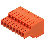 Weidmuller 3.5mm Pitch 8 Way Pluggable Terminal Block, Plug, Cable Mount, Crimp Termination