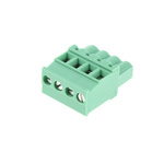 Phoenix Contact 5.08mm Pitch 4 Way Pluggable Terminal Block, Plug, Cable Mount, Screw Down Termination