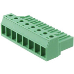 Phoenix Contact 7.62mm Pitch 8 Way Pluggable Terminal Block, Plug, Cable Mount, Screw Down Termination