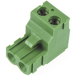 TE Connectivity 5.08mm Pitch 2 Way Right Angle Pluggable Terminal Block, Plug, Cable Mount, Screw Termination
