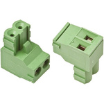 TE Connectivity 5mm Pitch 2 Way Right Angle Pluggable Terminal Block, Plug, Cable Mount, Screw Termination
