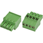 TE Connectivity 3.5mm Pitch 4 Way Pluggable Terminal Block, Plug, Cable Mount, Screw Down Termination