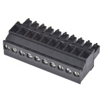Weidmuller 3.81mm Pitch 10 Way Right Angle Pluggable Terminal Block, Plug, Cable Mount, Screw Termination