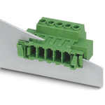 Phoenix Contact 7.62mm Pitch 4 Way Pluggable Terminal Block, Feed Through Plug, Cable Mount, Panel Mount, Screw