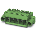 Phoenix Contact 7.62mm Pitch 3 Way Pluggable Terminal Block, Plug, Plug-In, Screw Termination