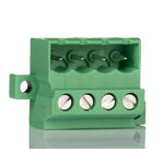 Phoenix Contact 5.08mm Pitch 4 Way Pluggable Terminal Block, Header, Cable Mount, Screw Termination