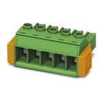 Phoenix Contact 7.62mm Pitch 4 Way Pluggable Terminal Block, Plug, Screw Termination