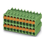 Phoenix Contact 3.5mm Pitch 24 Way Pluggable Terminal Block, Plug, Cable Mount, Spring Cage Termination