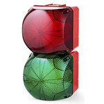 AUER Signal QDM-RG Green, Red LED Beacon, 240 V ac, , Multiple Effect, Surface Mount