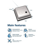 Bosch Sensortec BME680, Temperature & Humidity Sensor -40 to +85 °C ±0.6 %, ±1°C I2C, SPI, 8-Pin LGA