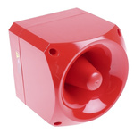 Klaxon Nexus 120 Red 50 Tone Electronic Sounder ,110/230V ac, 120dB at 1 Metre, IP66