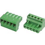 TE Connectivity 5mm Pitch 4 Way Pluggable Terminal Block, Plug, Cable Mount, Screw Down Termination