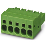 Phoenix Contact 7.62mm Pitch 3 Way Pluggable Terminal Block, Plug, Plug-In, Spring Cage Termination