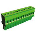 TE Connectivity 5.08mm Pitch 12 Way Pluggable Terminal Block, Plug, Panel Mount, Solder Termination