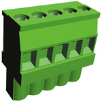 TE Connectivity 5.08mm Pitch 5 Way Vertical Pluggable Terminal Block, Plug, Through Hole, Screw Termination