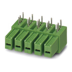 Phoenix Contact 7.62mm Pitch 4 Way Right Angle Pluggable Terminal Block, Inverted Header, Through Hole, Solder