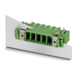 Phoenix Contact 7.62mm Pitch 8 Way Right Angle Pluggable Terminal Block, Feed Through Header, Panel Mount, Through