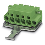 Phoenix Contact 7.62mm Pitch 4 Way Pluggable Terminal Block, Plug, Spring Cage Termination