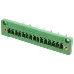 Phoenix Contact 3.81mm Pitch 15 Way Pluggable Terminal Block, Feed Through Header, Panel Mount, Solder/Slip on