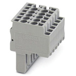 Phoenix Contact 15 Way Pluggable Terminal Block, Plug, Spring Cage Termination