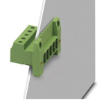 Phoenix Contact 7.62mm Pitch 4 Way Pluggable Terminal Block, Feed Through Header, Cable Mount, Panel Mount, Screw