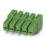 Phoenix Contact 7.62mm Pitch 8 Way Right Angle Pluggable Terminal Block, Inverted Header, Through Hole, Solder