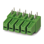 Phoenix Contact 7.62mm Pitch 3 Way Right Angle Pluggable Terminal Block, Inverted Header, Through Hole, Solder