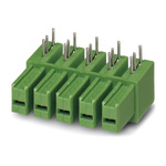 Phoenix Contact 7.62mm Pitch 8 Way Right Angle Pluggable Terminal Block, Inverted Header, Through Hole, Solder