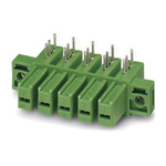 Phoenix Contact 7.62mm Pitch 7 Way Right Angle Pluggable Terminal Block, Inverted Header, Through Hole, Solder