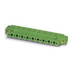 Phoenix Contact 7.62mm Pitch 12 Way Right Angle Pluggable Terminal Block, Inverted Header, Through Hole, Solder