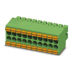 Phoenix Contact 3.5mm Pitch 18 Way Pluggable Terminal Block, Plug, Cable Mount, Spring Cage Termination