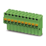 Phoenix Contact 5mm Pitch 10 Way Pluggable Terminal Block, Plug, Spring Cage Termination