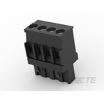TE Connectivity 5mm Pitch 4 Way Pluggable Terminal Block, Plug, Cable Mount, Screw Termination