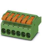 Phoenix Contact 7.62mm Pitch 6 Way Pluggable Terminal Block, Plug, Cable Mount, Push-In Termination