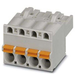 Phoenix Contact 5mm Pitch 4 Way Pluggable Terminal Block, Plug, Through Hole