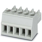 Phoenix Contact 3.5mm Pitch 5 Way Pluggable Terminal Block, Plug, Through Hole, Screw Termination