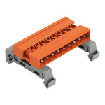 Wago 5.08mm Pitch 9 Way Horizontal Pluggable Terminal Block, Pin Header, DIN Rail Mount, Wire Termination