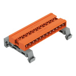 Wago 5.08mm Pitch 12 Way Horizontal Pluggable Terminal Block, Pin Header, DIN Rail Mount, Wire Termination
