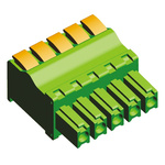 TE Connectivity 3.81mm Pitch 5 Way Pluggable Terminal Block, Plug, Panel Mount, Solder Termination