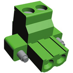 TE Connectivity 5mm Pitch 2 Way Pluggable Terminal Block, Plug, Through Hole, Screw Termination