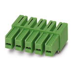 Phoenix Contact 7.62mm Pitch 3 Way Right Angle Pluggable Terminal Block, Inverted Header, Through Hole, Solder