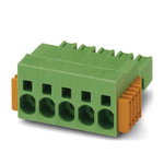 Phoenix Contact 7.62mm Pitch 5 Way Pluggable Terminal Block, Plug, Spring Cage Termination