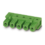 Phoenix Contact 7.62mm Pitch 3 Way Right Angle Pluggable Terminal Block, Inverted Header, Through Hole, Solder